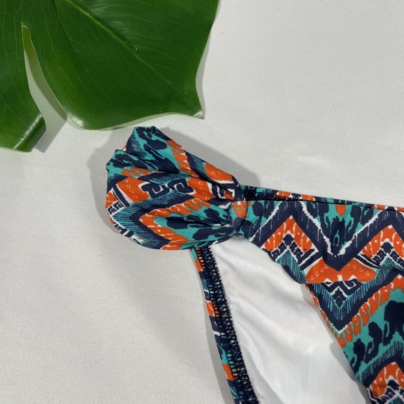 NEW ViX [ Medium ] Chevron Loop Bikini Bottom‎ in Green/ Orange - Picture 5 of 8